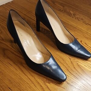 Ralph Lauren Black Heels with Smooth Leather and Pointed Toe